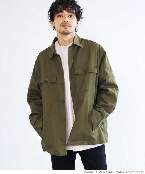 coca（coca）（コカ）の「メンズ ミリタリーシャツジャケット（ミリタリージャケット・メンズ・カーキ・ONE SIZE）」の6枚目の写真