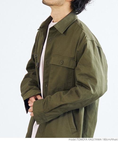 coca（coca）（コカ）の「メンズ ミリタリーシャツジャケット（ミリタリージャケット・メンズ・カーキ・ONE SIZE）」の7枚目の写真