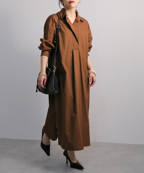 sakishimatokyo（サキシマトーキョー）の「【ZOZO限定】「オーバーシャツワンピース」（シャツワンピース・レディース・ベージュ/アイボリー・FREE）」の12枚目の写真