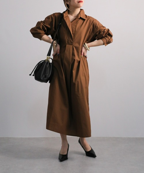 sakishimatokyo（サキシマトーキョー）の「【ZOZO限定】「オーバーシャツワンピース」（シャツワンピース・レディース・ベージュ/アイボリー・FREE）」の11枚目の写真