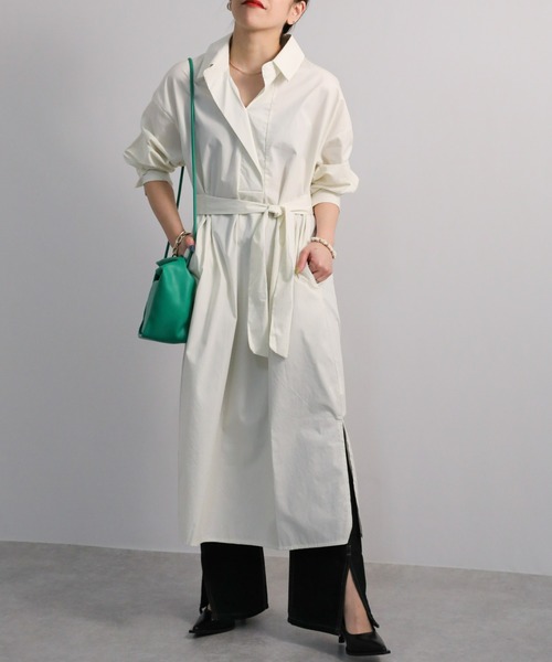 sakishimatokyo（サキシマトーキョー）の「【ZOZO限定】「オーバーシャツワンピース」（シャツワンピース・レディース・ベージュ/アイボリー・FREE）」の6枚目の写真