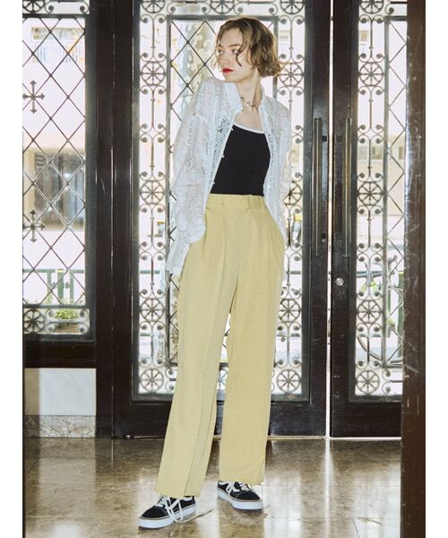 jouetie（ジュエティ）の「幾何学オーバーレースシャツ【シースルー】（シャツ/ブラウス・レディース・オフホワイト/ブラック/イエロー/グリーン・MEDIUM）」の5枚目の写真