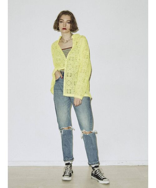 jouetie（ジュエティ）の「幾何学オーバーレースシャツ【シースルー】（シャツ/ブラウス・レディース・オフホワイト/ブラック/イエロー/グリーン・MEDIUM）」の22枚目の写真