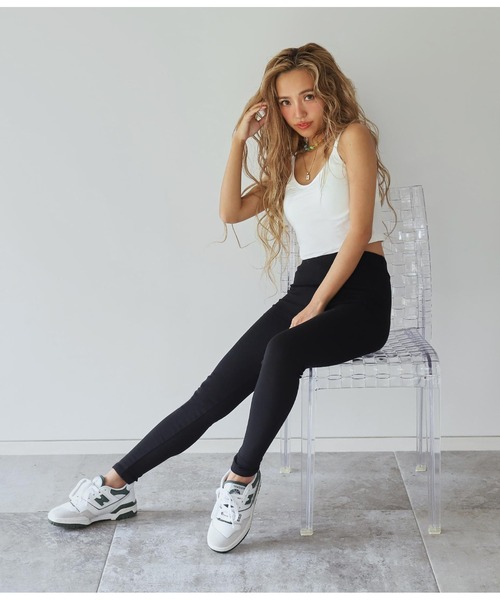 anap mimpi（アナップミンピ）の「スムースタッチレギンス（レギンス/スパッツ・レディース・ライトグレー/ブラック/ネイビー・FREE）」の17枚目の写真