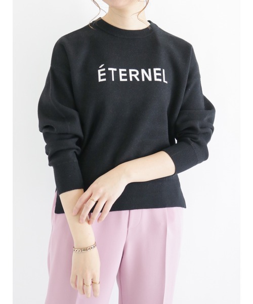 Te chichi（テチチ）の「ダブルジャカードロゴニット（ニット/セーター・レディース・ブラック/グレー/オフホワイト・ﾌﾘ-）」の2枚目の写真