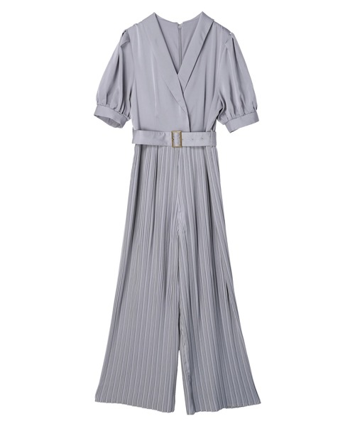 DURAS（デュラス）の「ベルト付きプリーツオールインワン（つなぎ/オールインワン・レディース・ブルー/グリーン・FREE）」の5枚目の写真