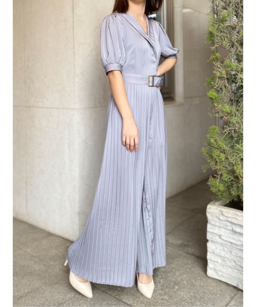 DURAS（デュラス）の「ベルト付きプリーツオールインワン（つなぎ/オールインワン・レディース・ブルー/グリーン・FREE）」の3枚目の写真