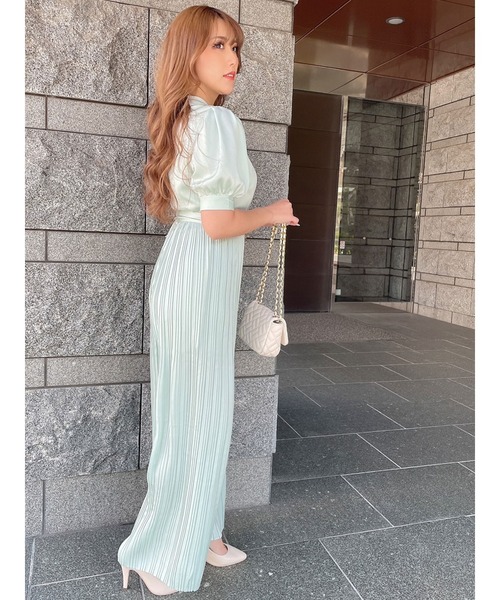 DURAS（デュラス）の「ベルト付きプリーツオールインワン（つなぎ/オールインワン・レディース・ブルー/グリーン・FREE）」の13枚目の写真