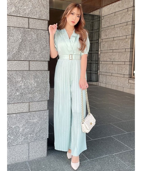 DURAS（デュラス）の「ベルト付きプリーツオールインワン（つなぎ/オールインワン・レディース・ブルー/グリーン・FREE）」の19枚目の写真