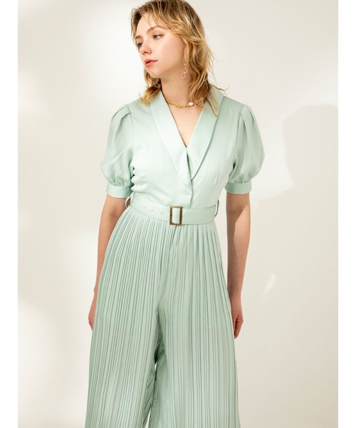 DURAS（デュラス）の「ベルト付きプリーツオールインワン（つなぎ/オールインワン・レディース・ブルー/グリーン・FREE）」の20枚目の写真