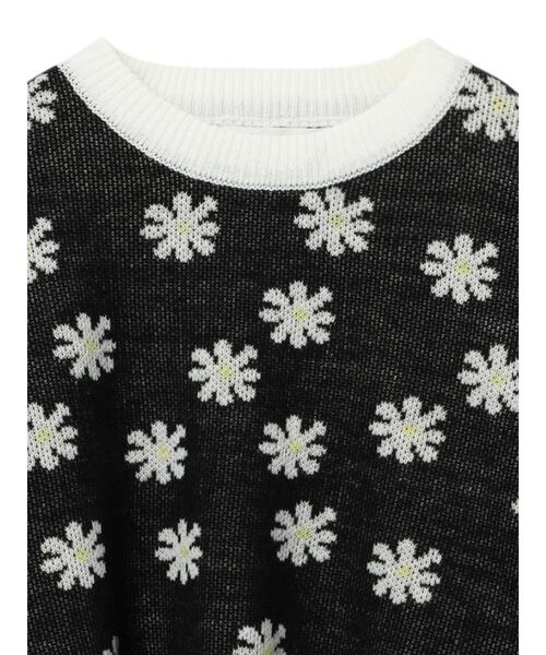 Petit fleur(プチフルール)の「・Petit Fleur ハナガラジャカードニット*(ニット/セーター・レディース・グリーン/サックスブルー/オフホワイト/ブラック・FREE)」の20枚目の写真