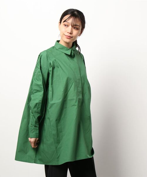 STYLEBLOCK（スタイルブロック）の「ブロードバックオープンブラウス（シャツ/ブラウス・レディース・グリーン/ライトブルー/ホワイト/ブラック・M）」の4枚目の写真