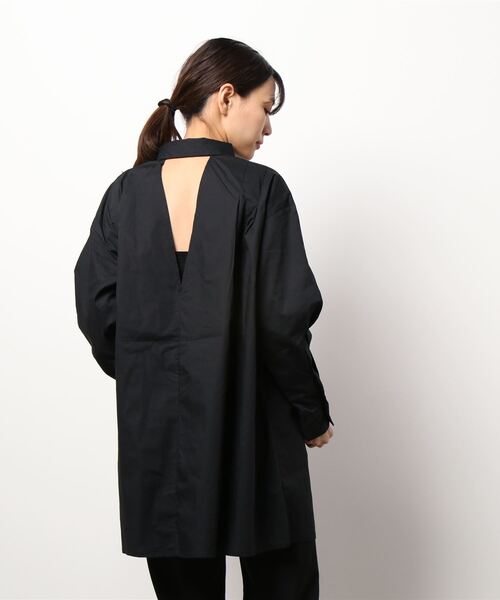 STYLEBLOCK（スタイルブロック）の「ブロードバックオープンブラウス（シャツ/ブラウス・レディース・グリーン/ライトブルー/ホワイト/ブラック・M）」の6枚目の写真