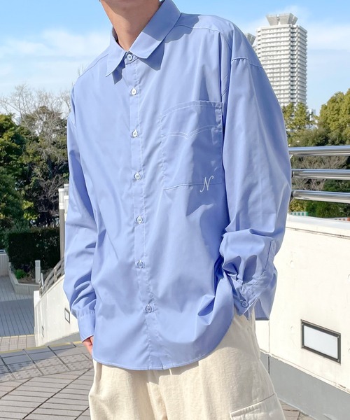 PairPair（ペアペア）の「刺繍入りレギュラーシャツ(ユニセックス)（シャツ/ブラウス・メンズ・オフホワイト/ブルー系その他/イエロー・FREE）」の2枚目の写真