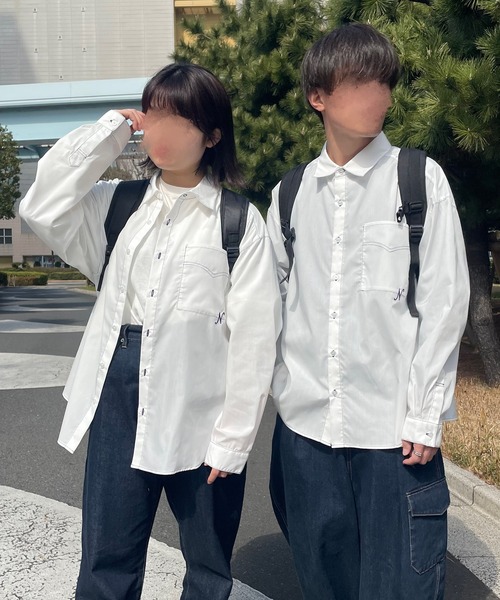 PairPair（ペアペア）の「刺繍入りレギュラーシャツ(ユニセックス)（シャツ/ブラウス・メンズ・オフホワイト/ブルー系その他/イエロー・FREE）」の6枚目の写真