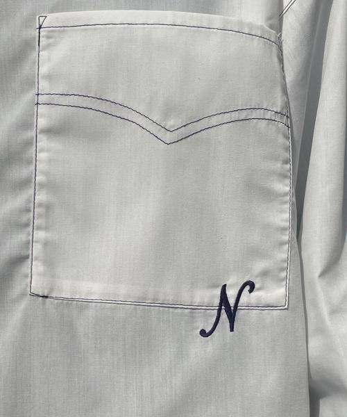 PairPair（ペアペア）の「刺繍入りレギュラーシャツ(ユニセックス)（シャツ/ブラウス・メンズ・オフホワイト/ブルー系その他/イエロー・FREE）」の18枚目の写真