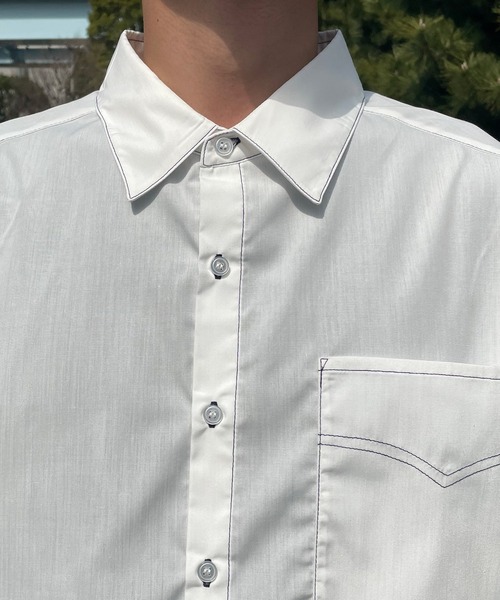 PairPair（ペアペア）の「刺繍入りレギュラーシャツ(ユニセックス)（シャツ/ブラウス・メンズ・オフホワイト/ブルー系その他/イエロー・FREE）」の17枚目の写真