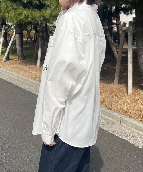 PairPair（ペアペア）の「刺繍入りレギュラーシャツ(ユニセックス)（シャツ/ブラウス・メンズ・オフホワイト/ブルー系その他/イエロー・FREE）」の10枚目の写真