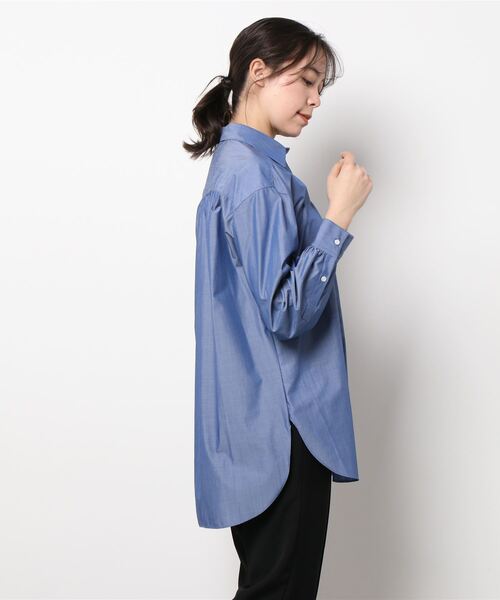 Te chichi（テチチ）の「チュニックシャツ（シャツ/ブラウス・レディース・オフホワイト/サックスブルー/ブルー・ﾌﾘ-）」の4枚目の写真