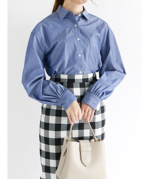 Te chichi（テチチ）の「チュニックシャツ（シャツ/ブラウス・レディース・オフホワイト/サックスブルー/ブルー・ﾌﾘ-）」の3枚目の写真