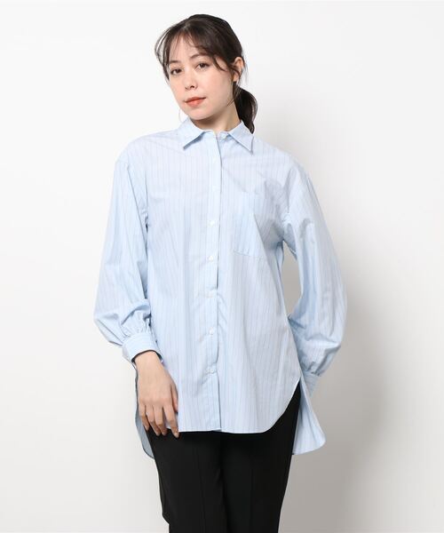 Te chichi（テチチ）の「チュニックシャツ（シャツ/ブラウス・レディース・オフホワイト/サックスブルー/ブルー・ﾌﾘ-）」の6枚目の写真