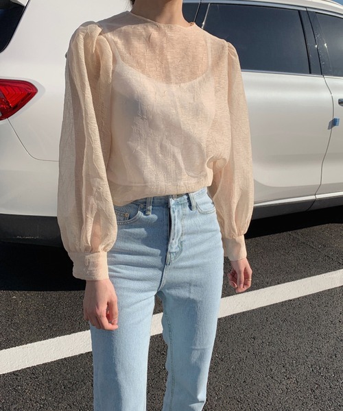 Leja(レジャ)の「【LEJA】シアー透けオーバーサイズブラウス(Tシャツ/カットソー・レディース・ブラック/ベージュ・FREE)」の11枚目の写真