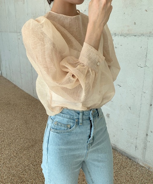 Leja(レジャ)の「【LEJA】シアー透けオーバーサイズブラウス(Tシャツ/カットソー・レディース・ブラック/ベージュ・FREE)」の12枚目の写真