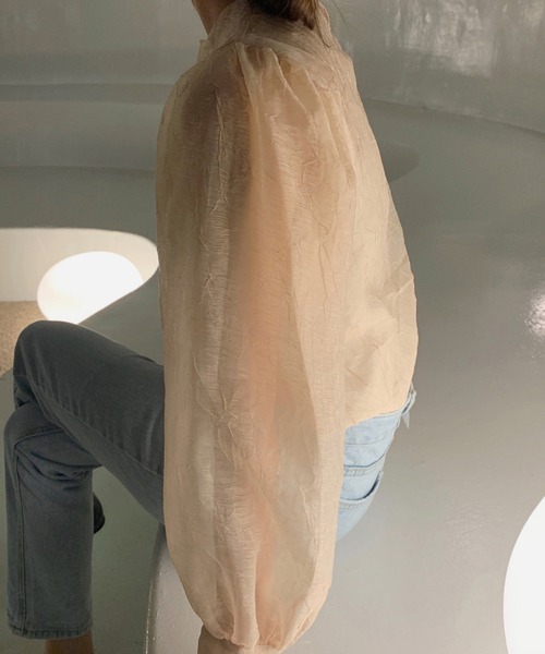 Leja(レジャ)の「【LEJA】シアー透けオーバーサイズブラウス(Tシャツ/カットソー・レディース・ブラック/ベージュ・FREE)」の13枚目の写真