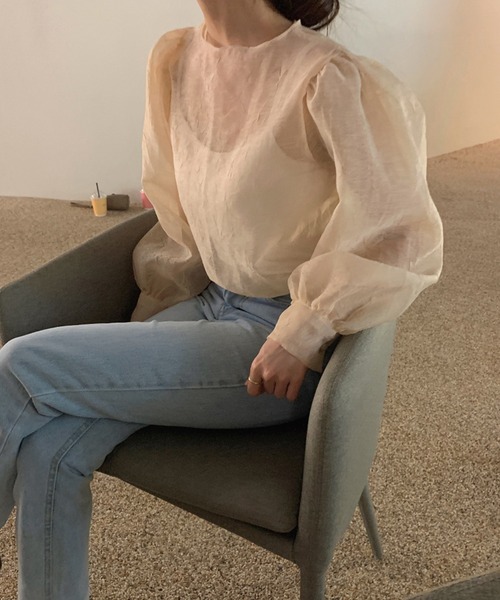 Leja(レジャ)の「【LEJA】シアー透けオーバーサイズブラウス(Tシャツ/カットソー・レディース・ブラック/ベージュ・FREE)」の18枚目の写真