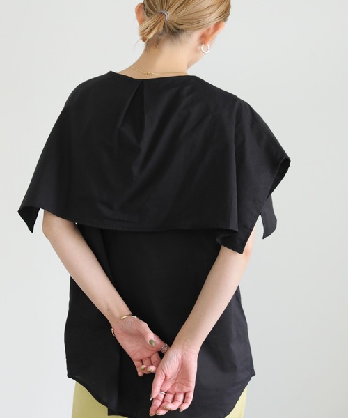 select MOCA（セレクトモカ）の「ビッグカラーノースリーブブラウス（シャツ/ブラウス・レディース・ブラック/オフホワイト・FREE）」の17枚目の写真
