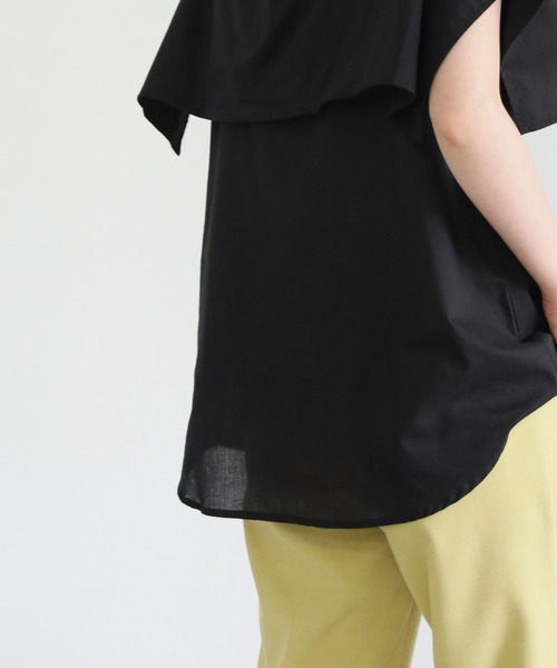 select MOCA（セレクトモカ）の「ビッグカラーノースリーブブラウス（シャツ/ブラウス・レディース・ブラック/オフホワイト・FREE）」の18枚目の写真