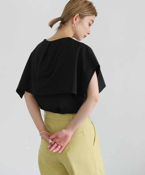 select MOCA（セレクトモカ）の「ビッグカラーノースリーブブラウス（シャツ/ブラウス・レディース・ブラック/オフホワイト・FREE）」の13枚目の写真