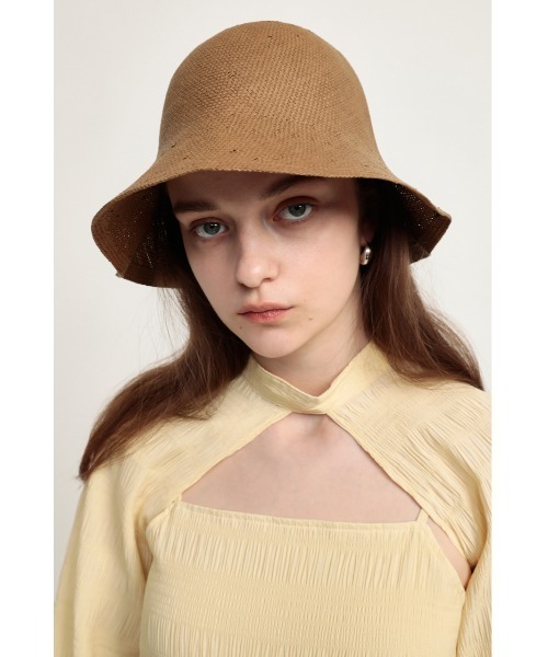 SLY（スライ）の「HAND MADE PAPER TULIP HAT ハンドメイド ペーパー チューリップ ハット（ハット・レディース・キャメル/ライトカーキ・FREE）」の2枚目の写真