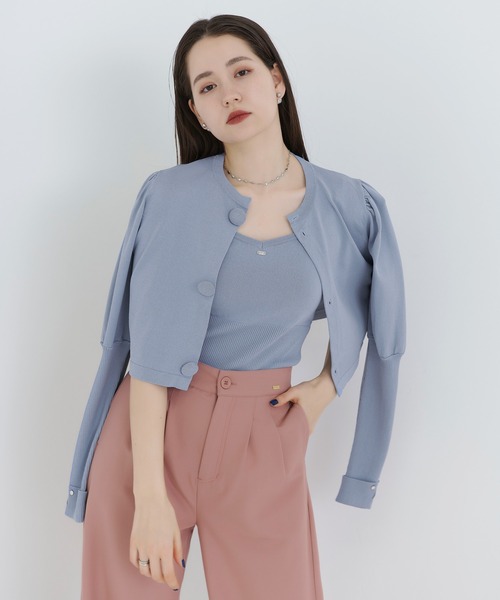 TINA：JOJUN（ティーナジョジュン）の「リブニット キャミソール TINA：JOJUN（キャミソール・レディース・ネイビー/サックスブルー/ピンク・M）」の15枚目の写真