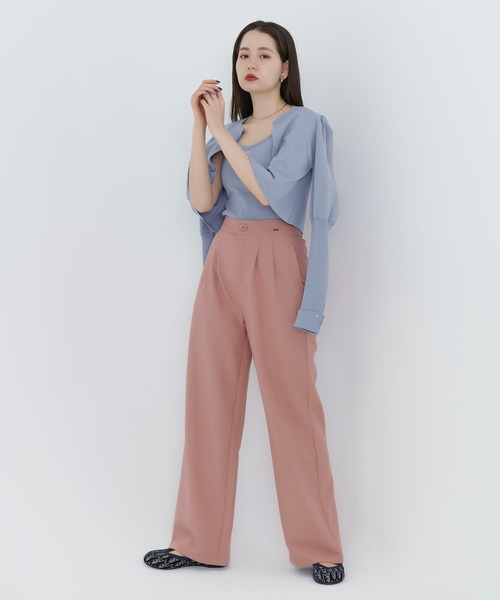 TINA：JOJUN（ティーナジョジュン）の「リブニット キャミソール TINA：JOJUN（キャミソール・レディース・ネイビー/サックスブルー/ピンク・M）」の5枚目の写真