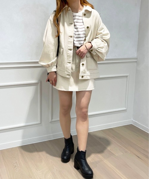 apres jour(アプレジュール)の「【セットアップ可能】台形デニムスカート【ZOZOTOWN限定アイテム】(スカート・レディース・ダークブルー/オフホワイト/ピンク・LARGE/MEDIUM/SMALL/X-LARGE)」の12枚目の写真