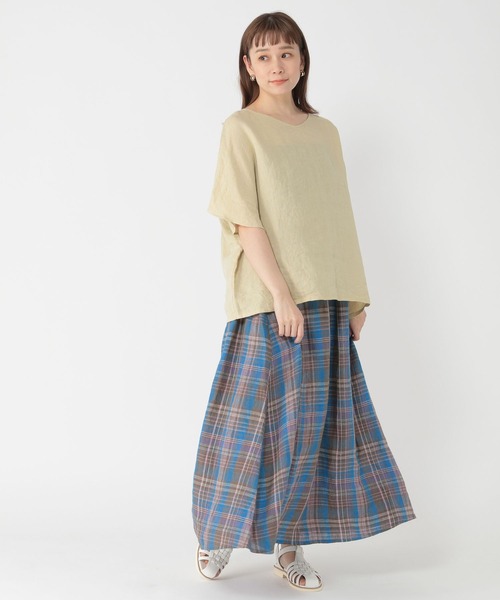 studio CLIP（スタディオクリップ）の「リネン100タックフレアスカート（スカート・レディース・その他1/その他2/ブルー・MEDIUM/LARGE）」の8枚目の写真