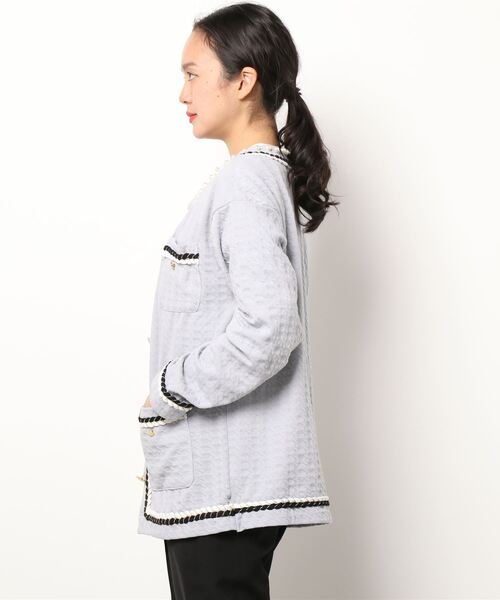 Ank Rouge(アンクルージュ)の「ジャガードロングカーデ(カーディガン/ボレロ・レディース・ブラック/ブルー/アイボリー・M)」の12枚目の写真