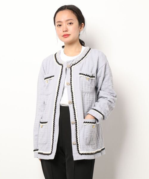 Ank Rouge(アンクルージュ)の「ジャガードロングカーデ(カーディガン/ボレロ・レディース・ブラック/ブルー/アイボリー・M)」の15枚目の写真