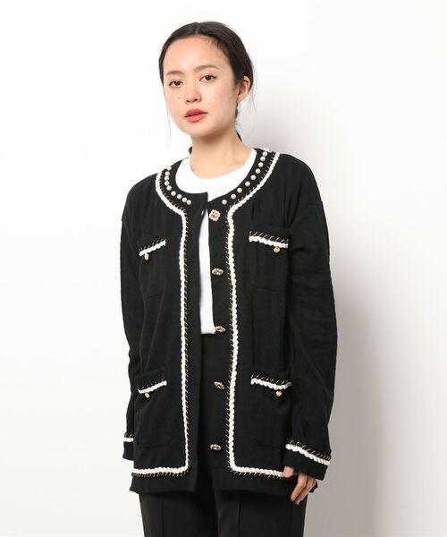 Ank Rouge(アンクルージュ)の「ジャガードロングカーデ(カーディガン/ボレロ・レディース・ブラック/ブルー/アイボリー・M)」の16枚目の写真