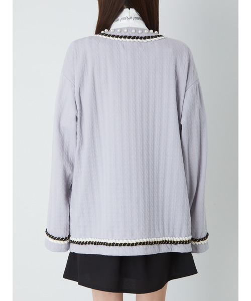 Ank Rouge(アンクルージュ)の「ジャガードロングカーデ(カーディガン/ボレロ・レディース・ブラック/ブルー/アイボリー・M)」の8枚目の写真