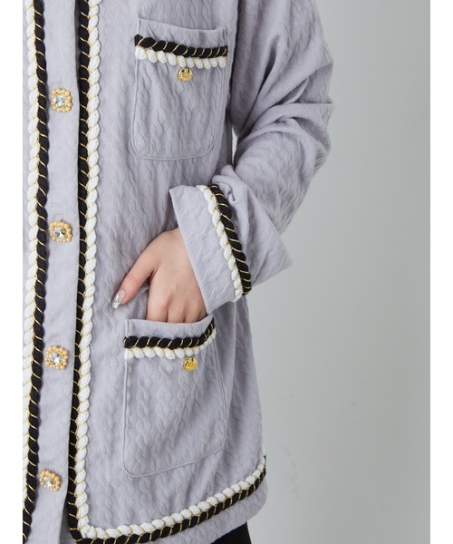 Ank Rouge(アンクルージュ)の「ジャガードロングカーデ(カーディガン/ボレロ・レディース・ブラック/ブルー/アイボリー・M)」の9枚目の写真