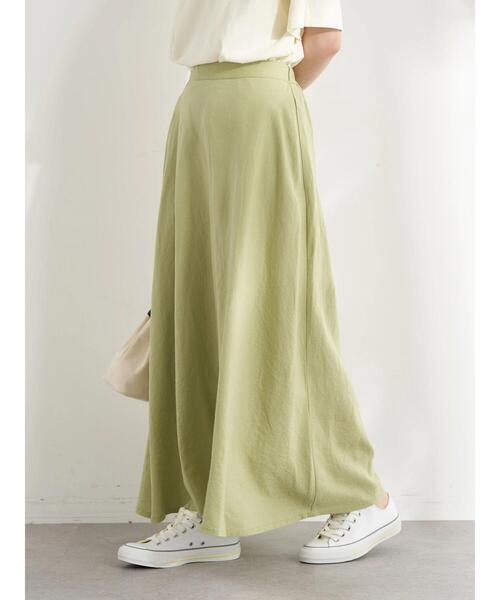 earth music&ecology（アースミュージックアンドエコロジー）の「麻混フレアスカート(無地)（スカート・レディース・ブラック/グリーン系その他3・S/M）」の9枚目の写真