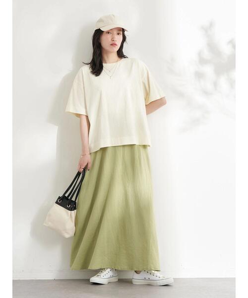 earth music&ecology（アースミュージックアンドエコロジー）の「麻混フレアスカート(無地)（スカート・レディース・ブラック/グリーン系その他3・S/M）」の10枚目の写真