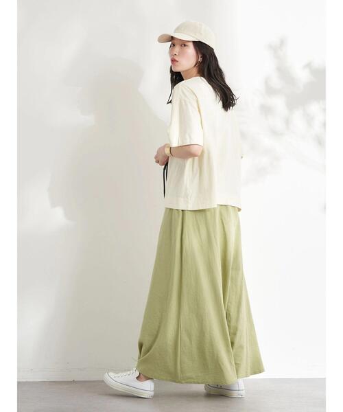 earth music&ecology（アースミュージックアンドエコロジー）の「麻混フレアスカート(無地)（スカート・レディース・ブラック/グリーン系その他3・S/M）」の12枚目の写真