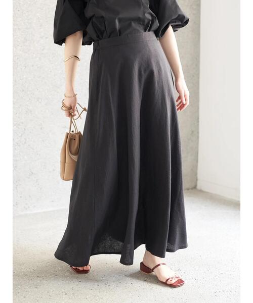 earth music&ecology（アースミュージックアンドエコロジー）の「麻混フレアスカート(無地)（スカート・レディース・ブラック/グリーン系その他3・S/M）」の18枚目の写真