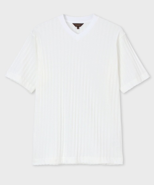 Paul Smith COLLECTION(ポールスミスコレクション)の「ワイドリブ Vネック カットソー / 124307 J2224(Tシャツ/カットソー・メンズ・ホワイト/ブラック・MEDIUM/LARGE/X-LARGE)」の2枚目の写真