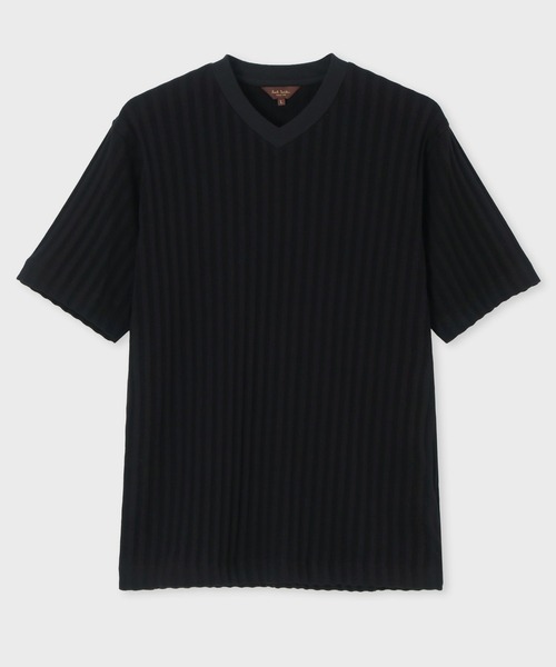 Paul Smith COLLECTION(ポールスミスコレクション)の「ワイドリブ Vネック カットソー / 124307 J2224(Tシャツ/カットソー・メンズ・ホワイト/ブラック・MEDIUM/LARGE/X-LARGE)」の1枚目の写真