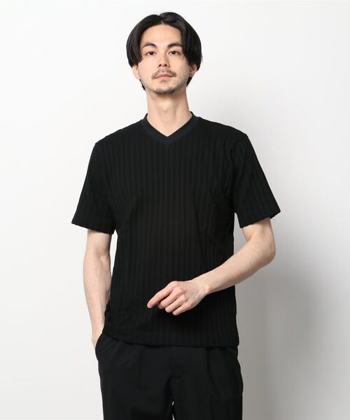 Paul Smith COLLECTION(ポールスミスコレクション)の「ワイドリブ Vネック カットソー / 124307 J2224(Tシャツ/カットソー・メンズ・ホワイト/ブラック・MEDIUM/LARGE/X-LARGE)」の8枚目の写真