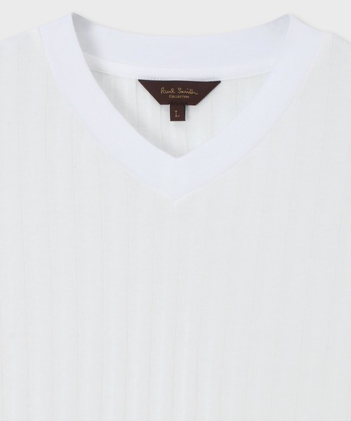 Paul Smith COLLECTION(ポールスミスコレクション)の「ワイドリブ Vネック カットソー / 124307 J2224(Tシャツ/カットソー・メンズ・ホワイト/ブラック・MEDIUM/LARGE/X-LARGE)」の7枚目の写真